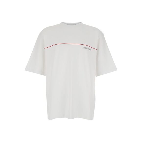 Dsquared2 Men White T-Shirt With Lettering Logo On The Front For Men